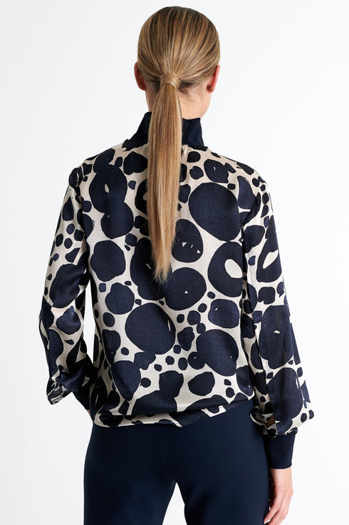 Shan Lea Mock neck silk blouse